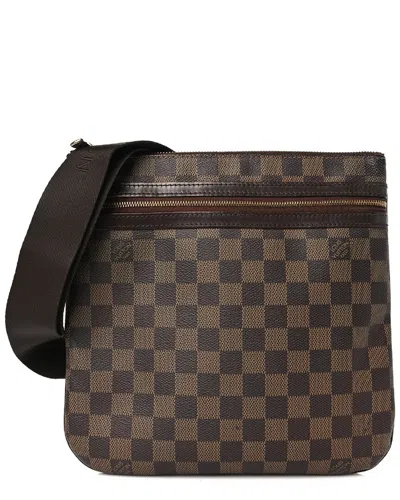 Pre-owned Louis Vuitton Brown Damier Ebene Coated Canvas Pochette Bosphore (authentic Pre-loved)