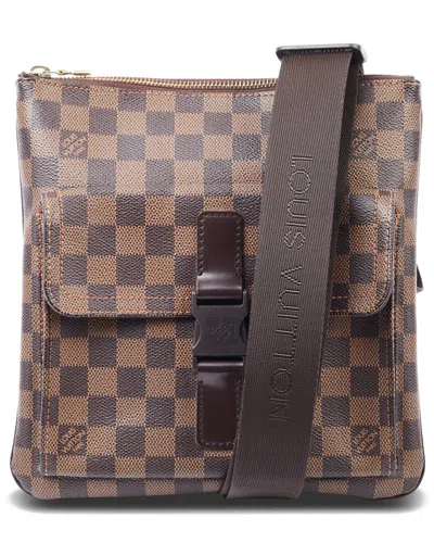 Pre-owned Louis Vuitton Brown Damier Ebene Coated Canvas Pochette Melville (authentic  Pre-loved)