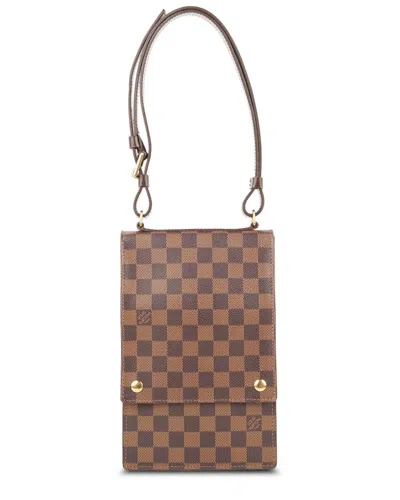Pre-owned Louis Vuitton Brown Damier Ebene Coated Canvas Portobello Crossbody (authentic  )