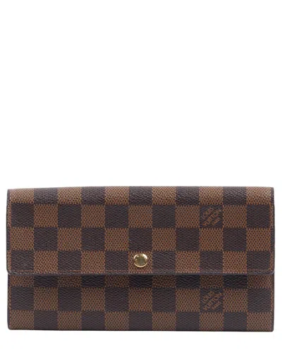 Pre-owned Louis Vuitton Brown Damier Ebene Coated Canvas Sarah Wallet (authentic Pre-  Loved)