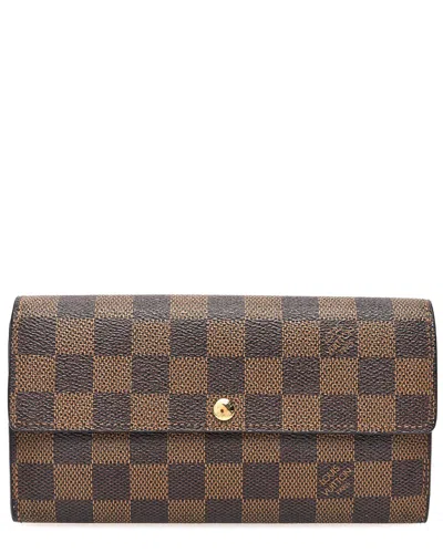 Pre-owned Louis Vuitton Brown Damier Ebene Coated Canvas Sarah Wallet (authentic Pre-loved)