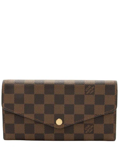 Pre-owned Louis Vuitton Brown Damier Ebene Coated Canvas Sarah Wallet (authentic Pre-loved)