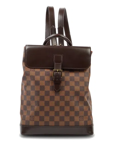 Pre-owned Louis Vuitton Brown Damier Ebene Coated Canvas Soho Backpack (authentic Pre-  Owned)