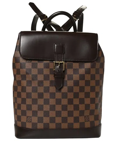 Pre-owned Louis Vuitton Brown Damier Ebene Coated Canvas Soho Backpack (authentic )