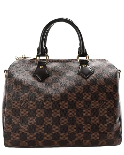Pre-owned Louis Vuitton Brown Damier Ebene Coated Canvas Speedy Bandouliere 25  (authentic Pre-loved)