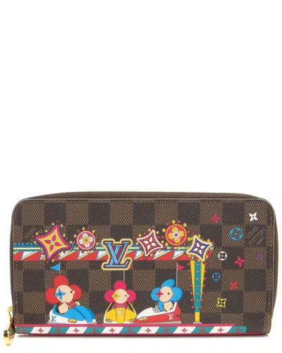 Pre-owned Louis Vuitton Brown Damier Ebene Coated Canvas Vivienne Bumper Car Zippy Wallet (authentic Pre-loved
