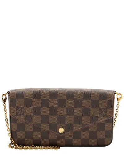 Pre-owned Louis Vuitton Brown Damier Ebene Felicie Pochette (authentic Pre-loved)