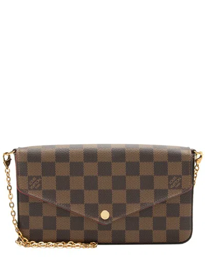 Pre-owned Louis Vuitton Brown Damier Ebene Felicie Pochette (authentic Pre-loved)