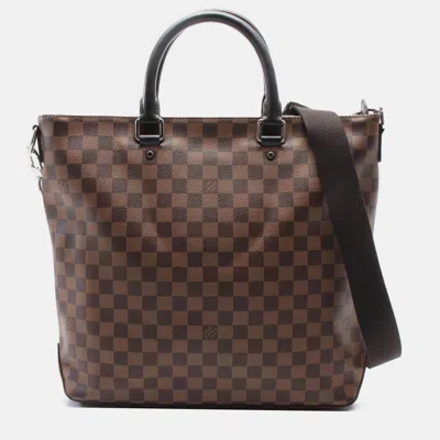 Pre-owned Louis Vuitton Brown Damier Ebene Jake Tote