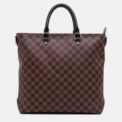 Pre-owned Louis Vuitton Brown Damier Ebene Jake Tote