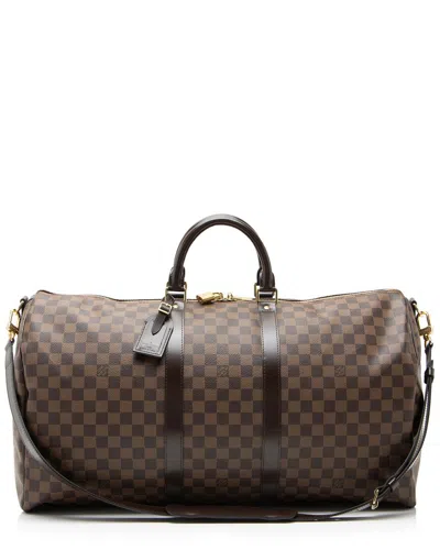 Pre-owned Louis Vuitton Brown Damier Ebene Keepall Bandouliere 55 Duffle (authentic Pre-  Loved)