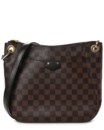 Pre-owned Louis Vuitton Brown Damier Ebene Leather South Bank Besace (authentic Pre-  Loved)