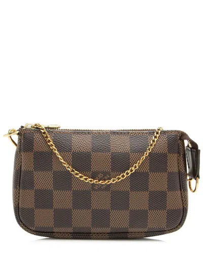 Pre-owned Louis Vuitton Brown Damier Ebene Mini Pochette Accessoires (authentic Pre-loved)