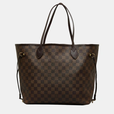 Pre-owned Louis Vuitton Brown Damier Ebene Neverfull Gm