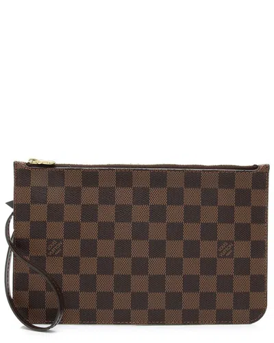 Pre-owned Louis Vuitton Brown Damier Ebene Neverfull Mm Pochette (authentic Pre-loved)