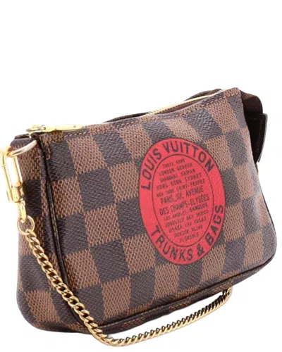 Pre-owned Louis Vuitton Brown Damier Ebene Pochette Accessoires Limited Edition Mini  (authentic Pre-loved)