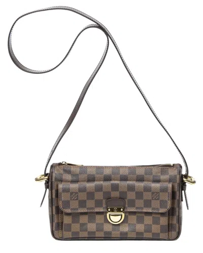 Pre-owned Louis Vuitton Brown Damier Ebene Ravello Long Strap (authentic Pre-loved)