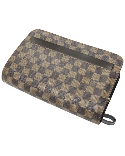 Pre-owned Louis Vuitton Brown Damier Ebene Saint Louis Clutch (authentic Pre-loved)
