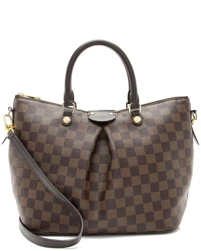 Pre-owned Louis Vuitton Brown Damier Ebene Siena Mm Satchel (authentic Pre-loved)