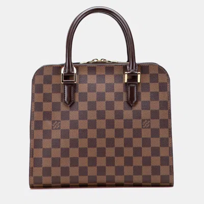 Pre-owned Louis Vuitton Brown Damier Ebene Triana