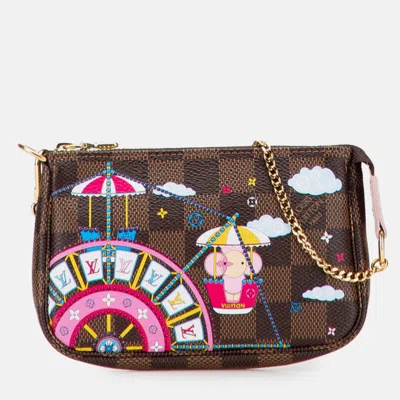 Pre-owned Louis Vuitton Brown Damier Ebene Vivienne Holiday Mini Pochette Accessoires