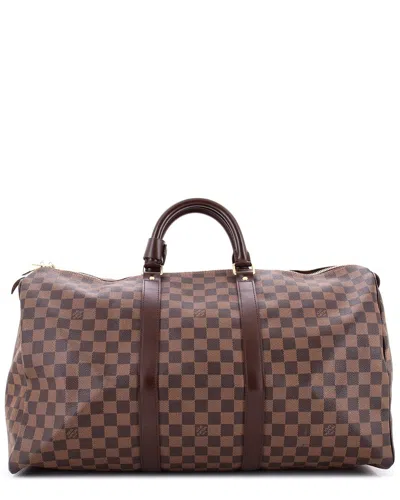 Pre-owned Louis Vuitton Brown Damier Keepall Bag 50 (authentic Pre-loved)