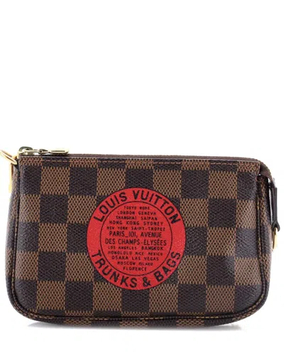 Pre-owned Louis Vuitton Brown Damier Pochette Accessoires Limited Edition Mini  (authentic Pre-loved)