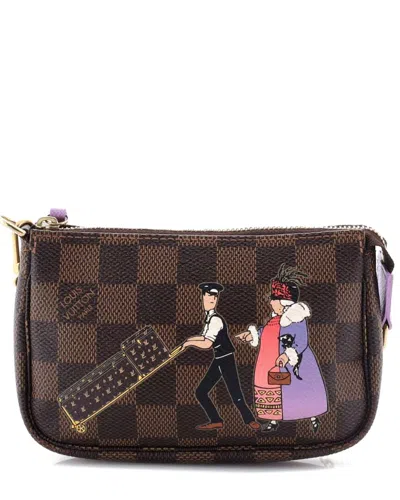 Pre-owned Louis Vuitton Brown Damier Pochette Accessoires Limited Edition Mini  (authentic Pre-loved)