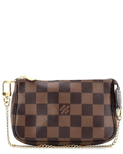 Pre-owned Louis Vuitton Brown Damier Pochette Accessoires Mini (authentic Pre-loved)