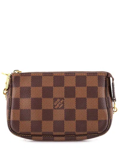 Pre-owned Louis Vuitton Brown Damier Pochette Accessoires Mini (authentic Pre-loved)