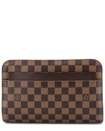 Pre-owned Louis Vuitton Brown Damier Pochette Saint Louis (authentic Pre-loved)