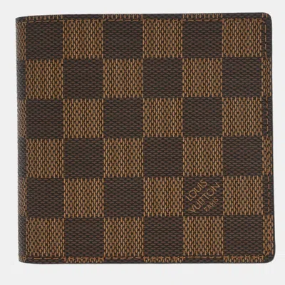 Pre-owned Louis Vuitton Brown Damier Portefeuille Marco Wallet Purse
