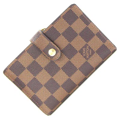 Pre-owned Louis Vuitton Brown Dark Brown Ebene Damier Canvas Wallet (bi-fold) ()