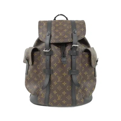 Pre-owned Louis Vuitton Brown Dark Brown Marron Coated Canvas Backpack ()