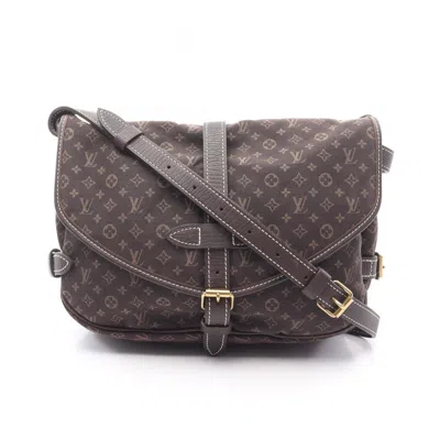 Pre-owned Louis Vuitton Brown Ebene Canvas Monogram Mini Leather Shoulder Bag ()