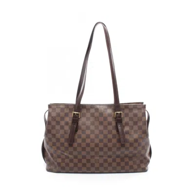 Pre-owned Louis Vuitton Brown Ebene Coated Canvas Leather Tote Bag ()