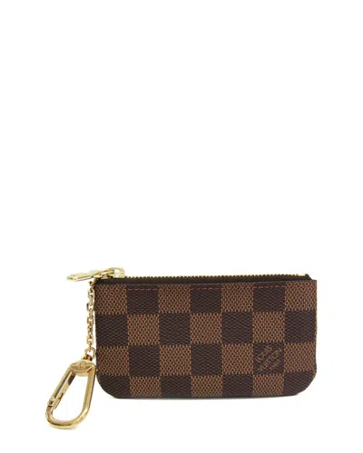 Pre-owned Louis Vuitton Brown, Ebene Damier Canvas Coin Purse (authentic Pre-loved)