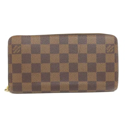 Pre-owned Louis Vuitton Brown Ebene Damier Canvas Long Wallet (bi-fold) ()