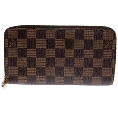 Pre-owned Louis Vuitton Brown Ebene Damier Canvas Long Wallet (bi-fold) ()