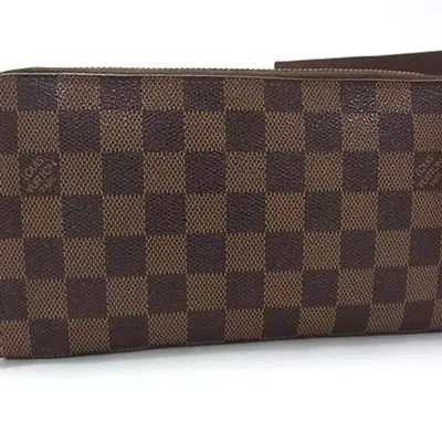 Pre-owned Louis Vuitton Brown Ebene Damier Canvas Long Wallet (bi-fold) ()