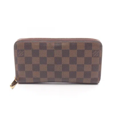 Pre-owned Louis Vuitton Brown Ebene Damier Canvas Pvc Long Wallet (bi-fold) ()