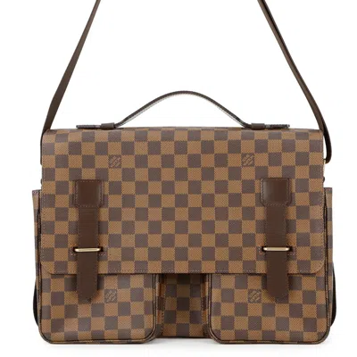 Pre-owned Louis Vuitton Brown Ebene Red Color Damier Canvas Messenger Bag Shoulder Bag ()