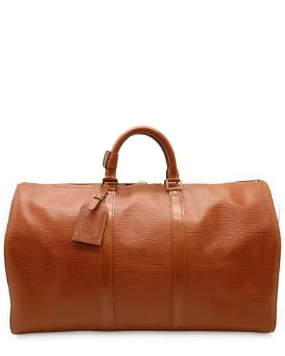 Pre-owned Louis Vuitton Brown Epi Leather Keepall 50 (authentic Pre-loved)
