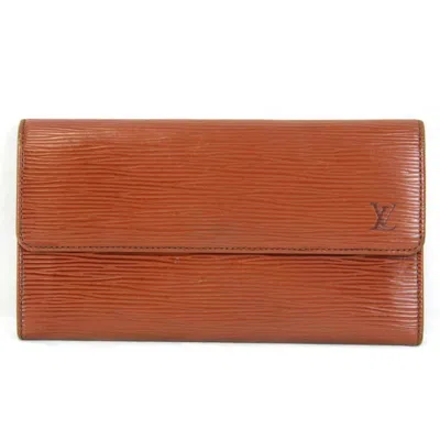 Pre-owned Louis Vuitton Brown Epi Leather Long Wallet (bi-fold) ()