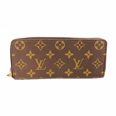 Pre-owned Louis Vuitton Brown Fuchsia Long Wallet (bi-fold) () In Multi