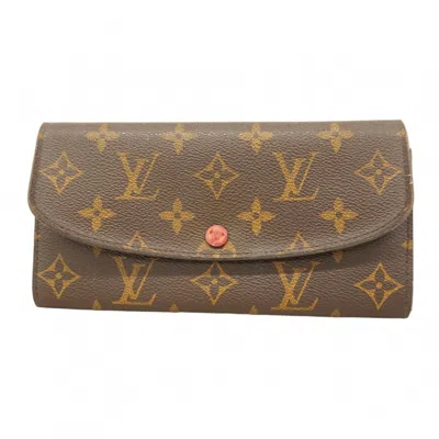 Pre-owned Louis Vuitton Brown Fuchsia Long Wallet (bi-fold) () In Multi