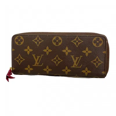 Pre-owned Louis Vuitton Brown Fuchsia Long Wallet (bi-fold) () In Multi