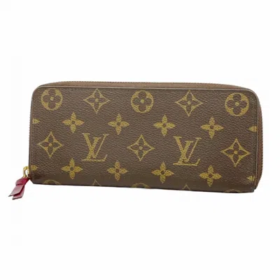 Pre-owned Louis Vuitton Brown Fuchsia Long Wallet (bi-fold) () In Multi