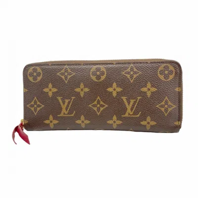 Pre-owned Louis Vuitton Brown Fuchsia Long Wallet (bi-fold) () In Multi