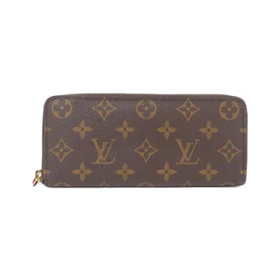 Pre-owned Louis Vuitton Brown Fuchsia Marron Coated Canvas Long Wallet (bi-fold) ()